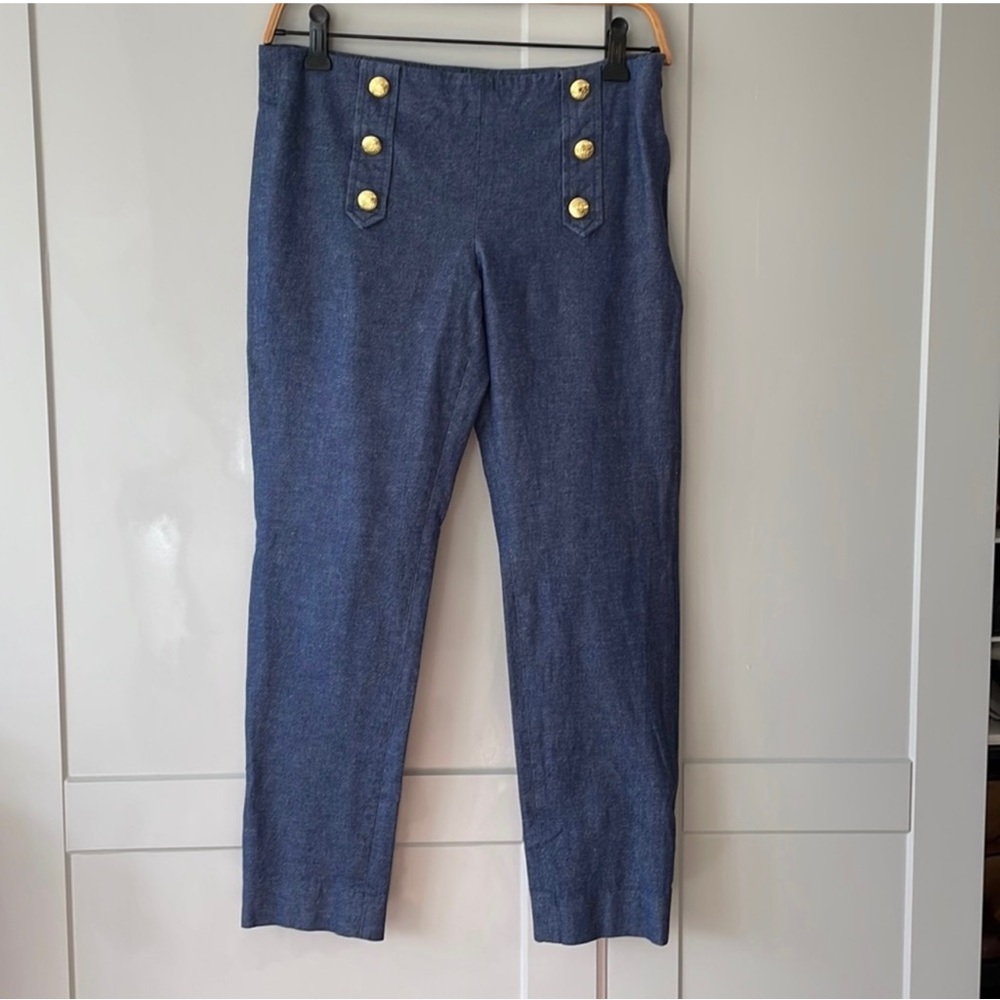 Banana Republic Chambray stretch cropped pants.